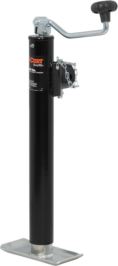 CURT 28356 Weld-On Pipe-Mount Swivel Trailer Jack, 5,000 lbs., 15 Inches Vertical Travel
