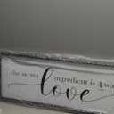 WKYAER Inspirational Love Signs, Farmhouse Kitchen Decor for Wall Table Shelf, Home Decor Accent, Decorative Wooden Table Sign, The Secret Ingredient is Always Love Sign 17.8x4x1.2 inches 63