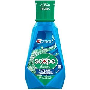Crest Scope Outlast Mouthwash - 16.9 oz - Long Lasting Peppermint,Pack Of 4