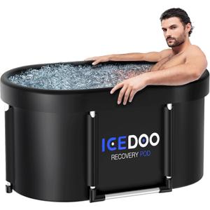 Upgrade XL 129 Gal Large Oval Ice Bath Tub for Athletes,Multiple Layered Portable Outdoor Cold Plunge Tub for Recovery,Cold Plunge for Family-Foldable Ice Baths for Home,Gyms,Indoor use