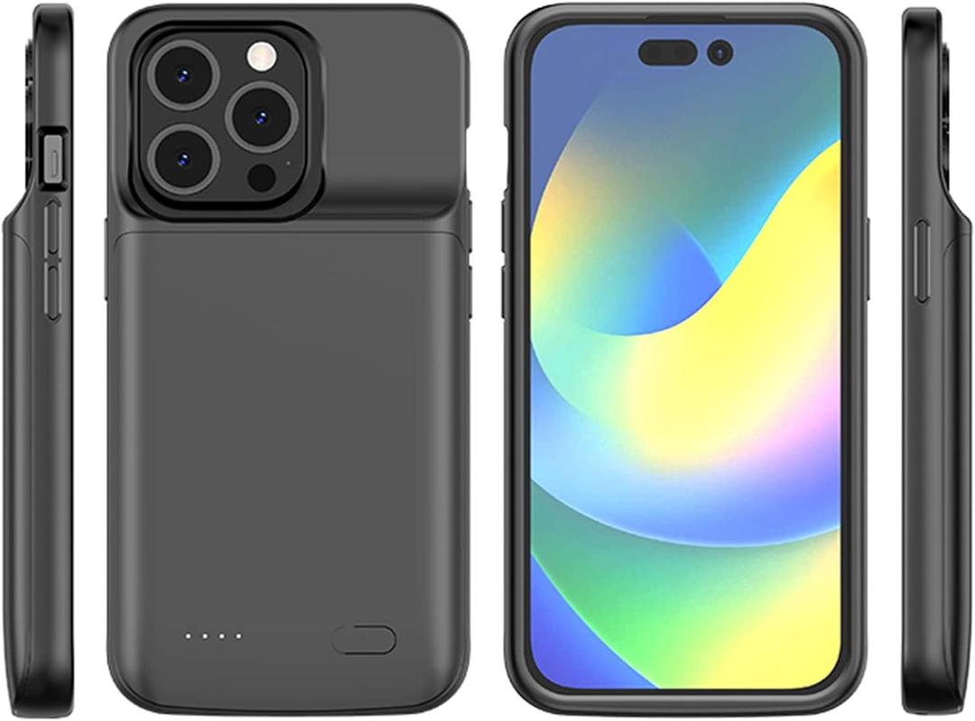 Slim Portable Battery Case for iPhone 14 Pro, 10000mAh Extended Battery Charger Case with Protective Backup Power Bank