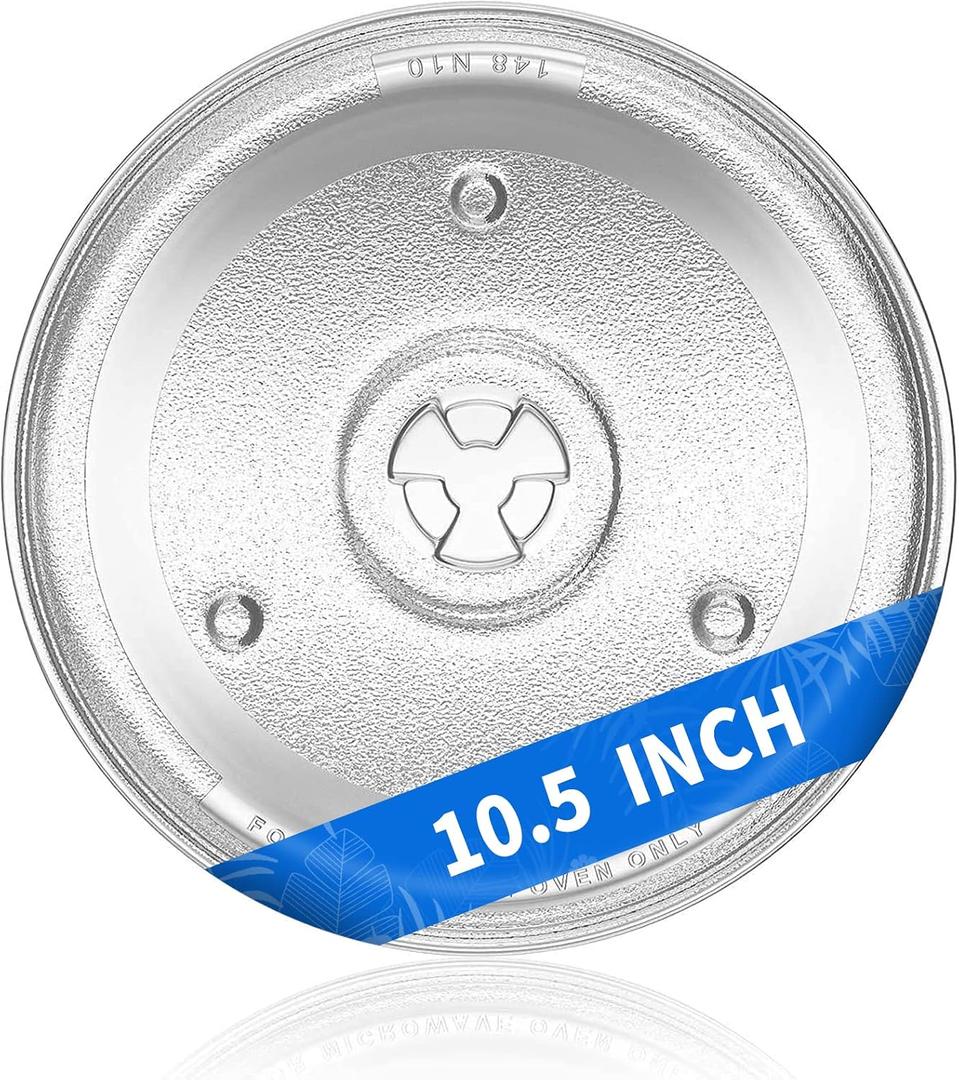 10.5 Inch /27cm Microwave Glass Oven Plate Replacement for Hamilton Beach - 252100500497, HB-P90D23, 10-1/2 inch Microwave Glass Turntable Tray for Sunbeam, GE, Emerson P23, Panasonic, Avant
