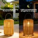 Cooo Solar Lanterns Waterproof Outdoor Solar Lantern Lid for Women Mom Grandma Outdoor Table Lamps Garden Yard Decor (Cylinder, 2)