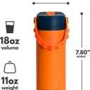Elemental Insulated Kids Water Bottle, Stainless Steel Water Bottle with Straw Lid & Pop-It Handle, Leak-Proof Water Bottles for School, Boys or Girls, Travelling and Sports, 18oz - Orange Tie Dye