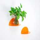 ROYALITA Small Acrylic Shelves Room Decor Floating Shelves (2-Pack, 8-inch Diameter) - Wall Mounted Display Stand for Plants, Toys, Makeup, and More - Ideal for Home and Office, Orange