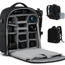 CADeN Camera Backpack, Extra Large DSLR Camera Bag with 17" Laptop Compartment, Waterproof Rain Cover, Professional Travel Hiking Camera Backpack Bag, Black, 2.0 Extra Large