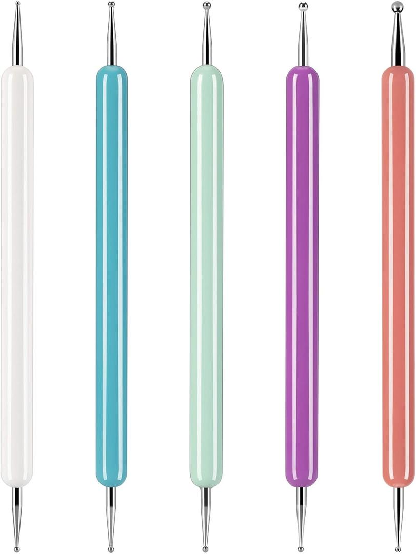 5 Pcs Pattern Tracing Stylus, Ball Embossing Stylus for Transfer Paper, Tracing Tools for Drawing, Embossing Tools for Paper, Art Dotting Tools for Nail Art, Ball Tip Clay Tools Sculpting Stylus (Multicolor)