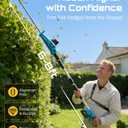 SEESII Cordless Pole Hedge Trimmer: Electric Bush Trimmer with 20" Dual-Action Blade, 24000mAh Battery, 8FT Telescopic Pole, Adjustable Rotating Head, Battery Powered Hedge Clipper for Shrub Trimming