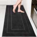PURRUGS Machine Washable Kitchen Runner Rug 32" x 70", Non-Slip/ Skid Hallway Runner Rug, Super Absorbent Soft Area Rug for Kitchen, Hallway & Laundry, Rolled Packaging, Charcoal