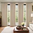 MIULEE Pinch Pleated 100% Blackout Curtains 108 Inch Long 4 Panel Set for Bedroom Thick Linen Memory Trained Pleat Living Room Darkening Back Tab Double Layer Thermal Insulated Drapes, Sand