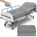 2 Pack Hospital Bed Sheets Set, Hospital Fitted Bed Sheets for Home Use & Hospital Care Beds, Waterproof Fitted Sheets with Elastic All Around, Reusable and Machine Washable, 36" x 84" x 14" (Grey)