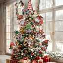 Christmas Gnome Ornaments for Christmas Tree Gnome Tree Topper 9Pcs for Xmas Tree Top Decoration Indoor Outdoor Home Decor Holiday Party