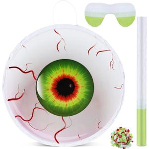Aoriher Halloween Eyeball Piata with Stick Large Piata with Blindfold and Confetti for Halloween Party Decoration Birthday Party Favors(Eyeball)