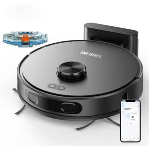 Robot Vacuum and Mop Combo, Robotic Vacuums Cleaner with LiDAR Navigation, Smart Mapping, Strong Suction, with WiFi/App/Alexa/Voice Control, Obstacle Avoidance, for Home, Wood/Hard Floors, Pet Hair
