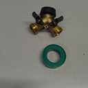 Biswing Garden Hose Splitter 2 Way, Heavy Duty Brass Connector Tap Splitter, Y Splitter 2 Valves with 2 Extra Rubber Washers