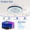 Depuley RGB Ceiling Fan with Light: 19" Enclosed Low Profile Flush Mount