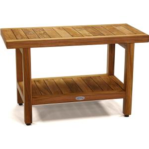 AquaTeak The Original 30" Spa Teak Shower Bench with Shelf