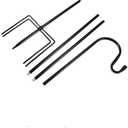 DWUYOULSJ Adjustable Shepherd Hook Iron piece with 5 Claws Heavy-Duty Base, Used for Hanging Flower pots, Lantern Metal Brackets