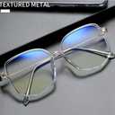 Jingyuton Oversized Myopia Glasses for Men Women stylish Nearsighted Glasses Large Frame Distance Eyewear (Transparent, -3.00, Diopters)