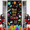 Graduation Party Decorations Door Cover 71x35 Congrats Graduate Class of 2025 Porch Banner Sign"Next Stop 1st Grade" Kids School Party Flag Classroom Door Decoration, Graduation Celebration