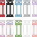 50-Pack Silicone Cable Ties Reusable, Rubber Cable Ties Cord Organizer Electronic Accessories in Home,Office,Kitchen,School,Travel