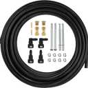 MuHize 3/8" Fuel Line Kit (25 Ft) - Upgraded 3/8 Nylon Tubing + Steel Fittings | Automotive Universal Fit for Gas/Vacuum/Water/Air - Cut to Size Hose