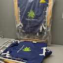 Tommy Bahama 2-Pack Hi-Boy 17" Seat Height 4-Position Lace-Up Suspension Folding Beach Backpack Chair, Navy Palm Tree