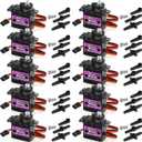 10 Pack Mg90s Servo Motor 9g Micro Servos Kits Metal Gear for DIY Smart Robot Toys RC Toy Car Model Helicopter RC Boat
