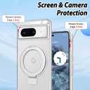 CameCosy for Google Pixel 7 Case with Magnetic Ring Stand [Compatible for MagSafe], Crystal Transparent Design Slim Drop Protection Non-Yellowing Bumper Kickstand Cover for Google Pixel 7 2022