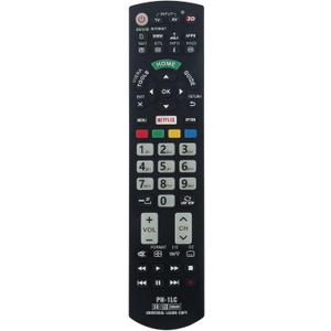 PERFASCIN PN-1LC Replacement Infrared Universal Remote Control for Panasonic PN-15-EL LCD 3D 4K LED TV N2QAYB000322 N2QAYB000323 N2QAYB000485 N2QAYB000486 N2QAYB000570 N2QAYB000779