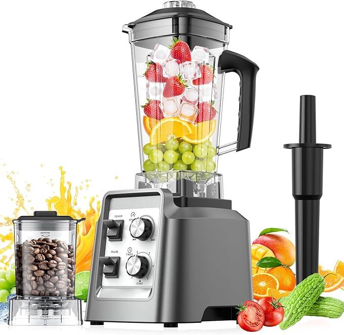 Blender for Smoothies, 2-in-1 Blender & Grinder Combo, Smoothie Maker, 68 Oz Pitcher, BPA-Free Countertop Blender for Ice Crushing, Frozen Drinks