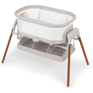 Chicco LullaGlide Plus Electronic 3-in-1 Baby Bassinet, Gliding and Portable Bassinet, Waterproof Mattress and Fitted Sheet, Includes Carry Bag for Travel, Serene/Beige