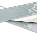 Peel and Stick Glass Subway Tile 3 x 12 Inch Gray Pearl Glass Tiles for Backsplash Kitchen Bathroom Wall Pack of 40Pcs
