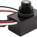 Solus Dusk-to-Dawn Button Sensor for Outdoor Fixtures and Lamp Posts Auto Photocell Control, 120V, UL Listed, Black (Pack of 1)
