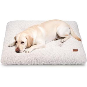 Dog Bed Crate Pad - Rosette Pattern White Velvet Pet Bed Anti-Slip Comfy Kennel Pad for Crates Rosette White XL (X-Large 42"x28")