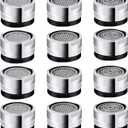 Honoson 12 Pieces 2.2 GPM Sink Faucet Aerator Kitchen Sink Aerator Replacement Parts Bathroom Faucet Adapter Kit with 15/16-inch or 24 mm Male Thread for Kitchen Bathroom(Mixed Style)
