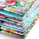 Boao 3 Pieces 36 x 62 Inch Wide Vintage Floral Cotton Fabric Rose Flowers Pattern Fabric Precut Print Quilting Romantic for Sewing Craft DIY Making Home Decoration(Elegant Style)