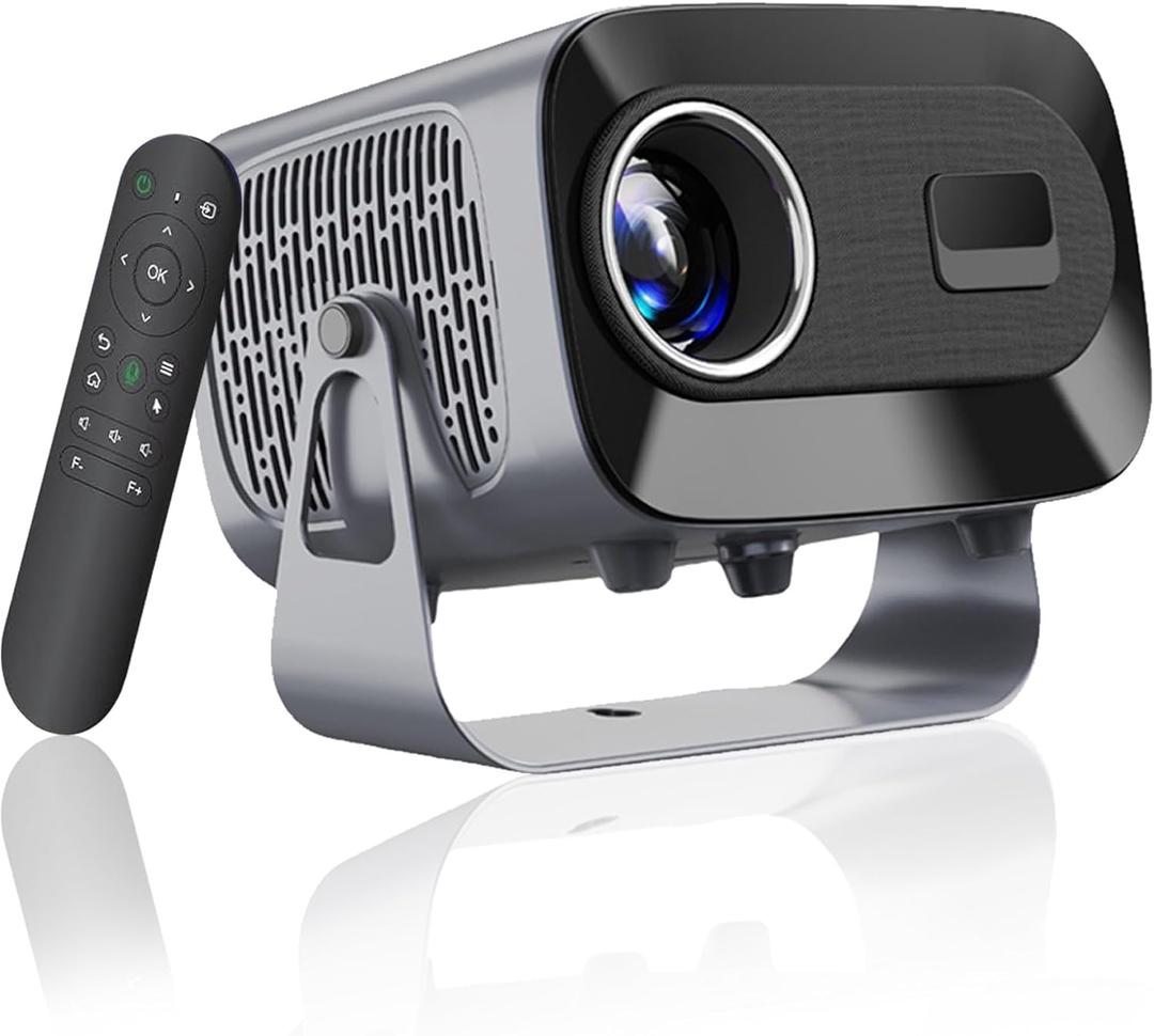 A10 Ceiling Mini Projector 1280*720P with WiFi Bluetooth,360Rotation Auto Keystone Portable 4K Projector,Dual Speaker,<35dB Silent,Home Cinema Projectors for Phone/TV Stick/HDMI USB,Android 11