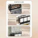 Kitchen Utensil Organizer, Grey Metal Frame with ABS Compartments, 4 Sections with Drainage, Countertop Storage Rack for Chopsticks and Cutlery, 12.12x4.88x2.76 Inches