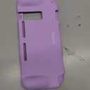 Teyomi Protective Silicone Case for Nintendo Switch, Grip Cover with Tempered Glass Screen Protector, 2 Storage Slots for Game Cards, Shock-Absorption & Anti-Scratch (Purple)