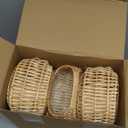 Taiyin 6 Pack Rattan Flower Girl Basket Small Half Moon Straw Wicker Basket with Handle Ideal for Wedding Flower Girl,Picnic,Garden Storage and Home Decor (Nature)