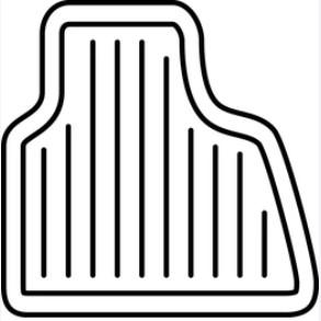 Black Heavy-Duty All-Weather Car Mat / Trunk Liner with Raised Edge and Hexagon Grip Pattern