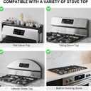 Kitchen Spice Rack Over The Stove, Shelf for Back of Stove, Stove Top Shelf for Seasoning Organizer, Over Oven Shelf, Countertop, Expandable Length 27.3''-32.6'', 4 Adjustable Height (Black, Normal)