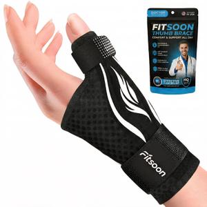 Thumb Support Brace | Upgraded Thumb Spica Splint Stabilizer Pain Relief Night Support for De Quervain s Tenosynovitis Trigger Finger Arthritis Sprains | Breathable Fabric (Black)