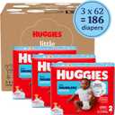 Huggies Little Snugglers Diapers Size 2, 186 Count (3 Packs of 62)