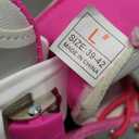 Lovydro Adjustable Kids Ice Skates for Girls Boys, 4 Size Adjustable Beginners Ice Hockey Skates for Children Youths Teen Ages 3-12, Toddler Girls Ice Skating Shoes with Comfortable Lining, White Pink Size L