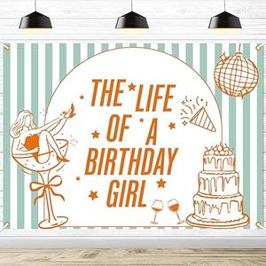 The Life of a Birthday Girl Backdrop, Showgirl Birthday Party Decorations, in My Showgirl Era Birthday Party Background, 7 * 5Ft