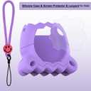 2 x JCHPINE Silicone Cover Case for Tamagotchi Paradise Interactive Virtual Pet, Stand up Case with Screen Protector and Lanyard (Purple)