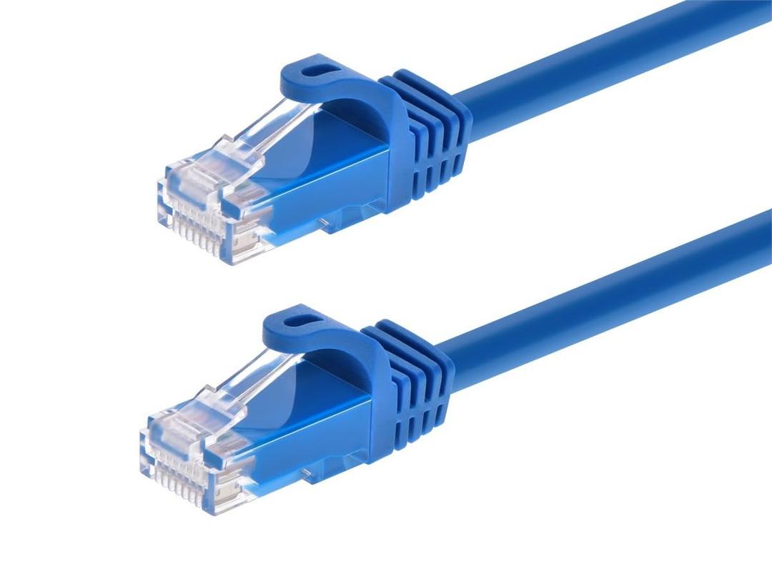 Monoprice 11320 Flexboot Cat6 Ethernet Patch Cable - Network Internet Cord - RJ45, Stranded, 550Mhz, UTP, Pure Bare Copper Wire, 24AWG, 30ft, Blue
