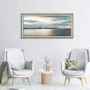 Framed Ocean Canvas Wall Art: Coastal Sea Scenery Artwork Prints Seascape Picture Painting for Bedroom Living Room Home Wall Decor 57x27inch
